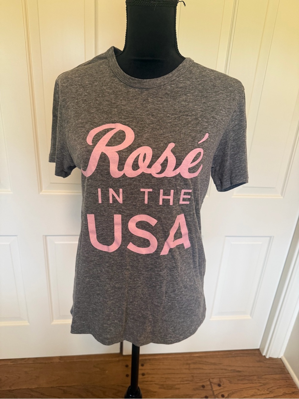 Buddy Love Gray Graphic Tee with Pink "Rosé in the USA" Print